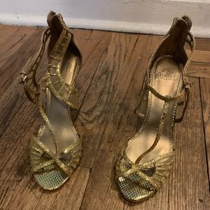 Bradgley Mischka Gold Scaled Elegant Stiletto